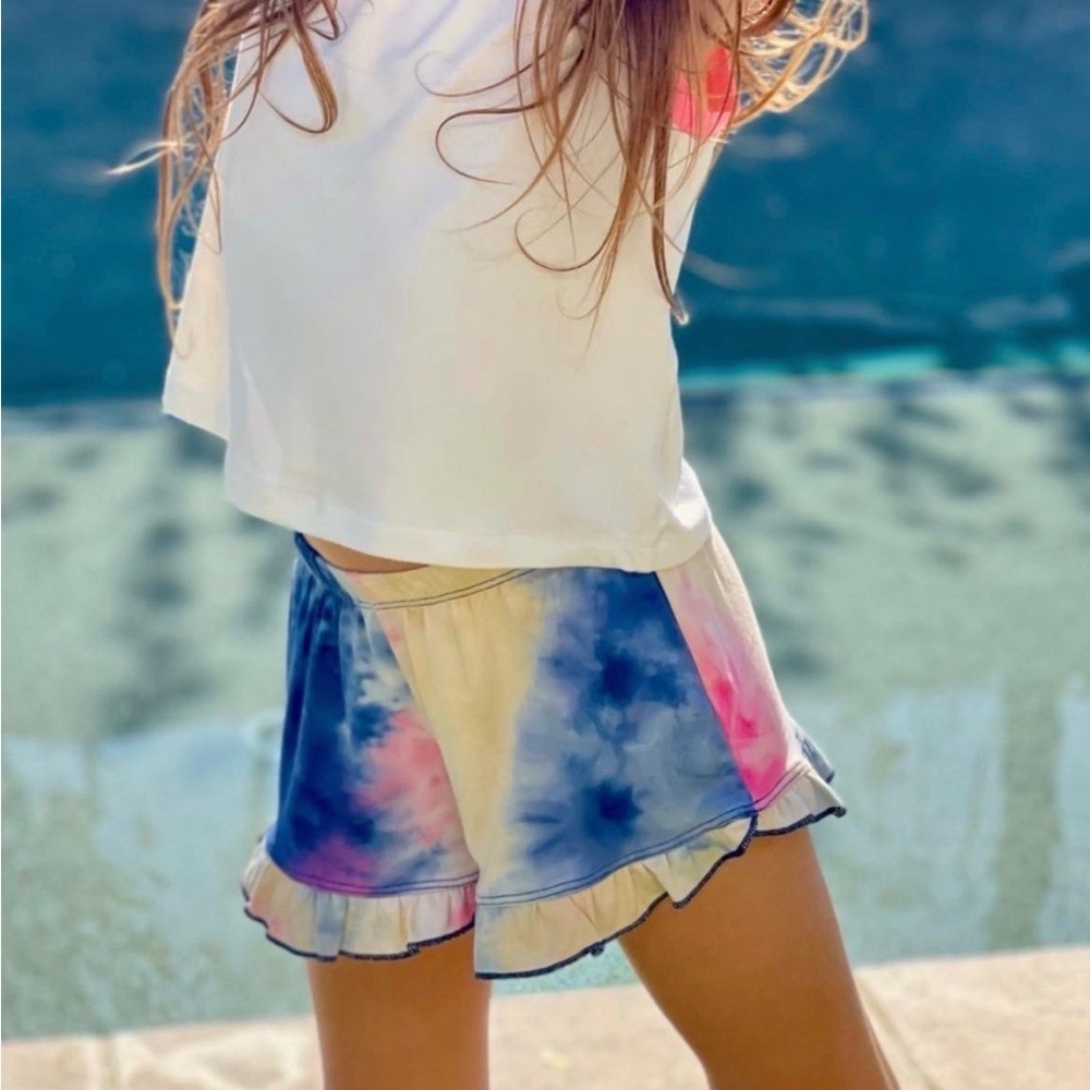NWT Pixie Lane Tie-Dye Ruffle Shorts